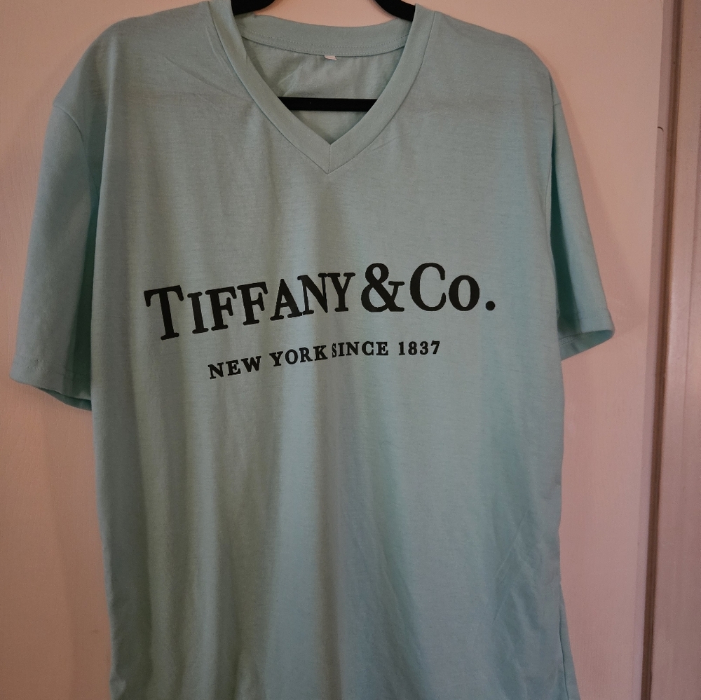 Turquoise vneck Tiffany shirt XXL